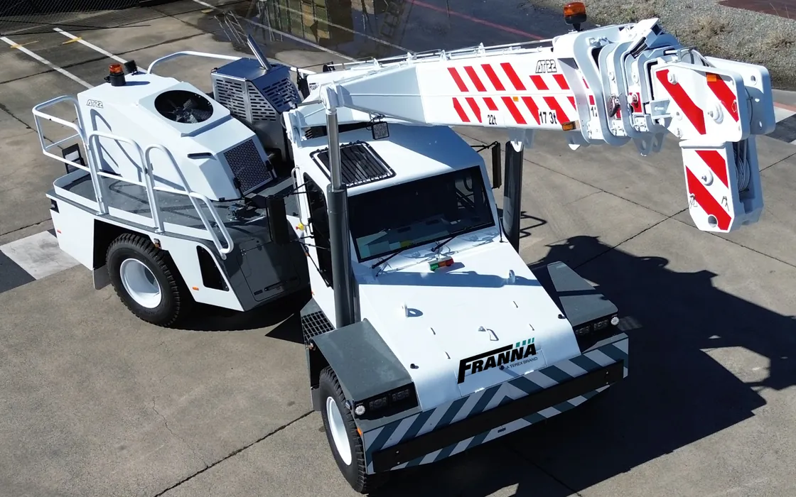 Terex Franna AT22-2 pick and carry crane, seen from above