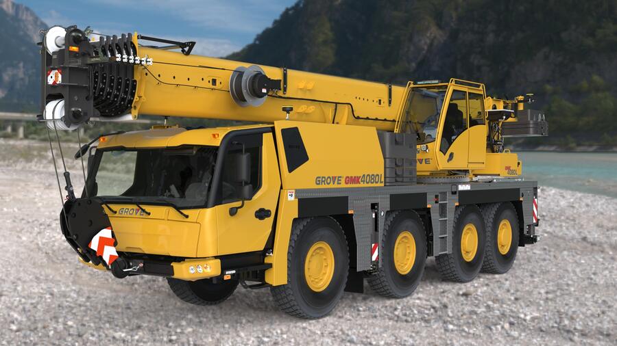 Grove all-terrain crane in the mountains